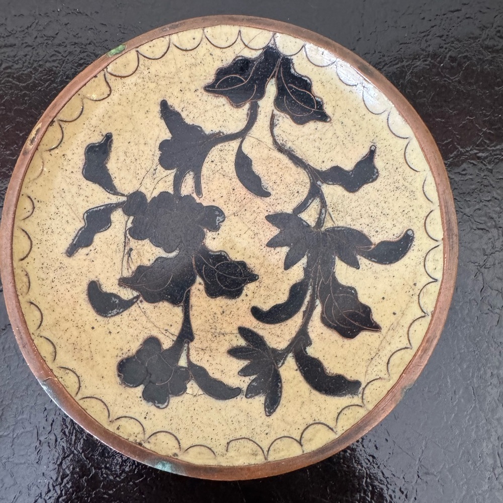 Vintage Chinese Cloisonné Trinket Dish Mid 20th Century